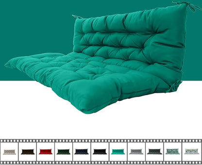 Outdoor Swing Cushions 3 Seater Waterproof, Replacement Bench Cushions for Outdoor Patio Furniture with Backrest, Porch Swing Cushion with Ties for Lawn and Garden (Lake Blue, 40x71in)