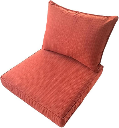 MEETHASUNY Outdoor Patio Furniture Replacement Cushions,24X24X5 Inch Deep Seat Chair Seat Back Cushion Set,All Weather Breathable Sectional Cushions for Patio Furniture Couch Loveseat,Brick Red