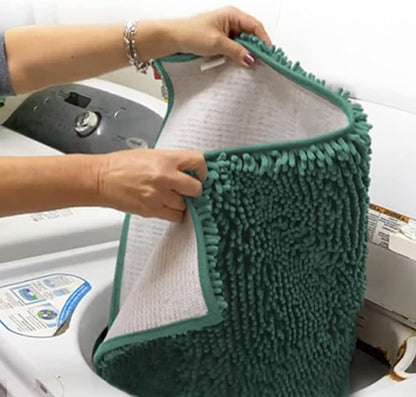 Muddy Mat® | Super Water Absorbent Door Mat Indoor, Microfiber Quick Dry Chenille Entryway Rug, Slip Resistant Front Door Mat, Indoor Mats for Entryway,Machine Washable Pet Rug, Seafoam Green 24"x72"