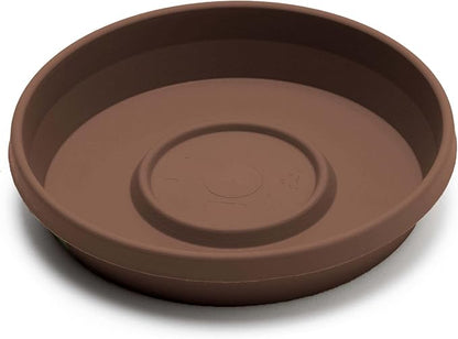 Bloem Terra Resin Saucer Tray: 6.5" Bottom Width - Chocolate Brown - Matte, Durable, Ribbed Bottom, Indoor and Outdoor, Fits 8" Terra Pots