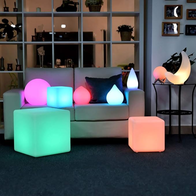 LOFTEK 1000mAh Replacement Bulb Ball, Cube and Other Shape RGB LED Lights-3.35"