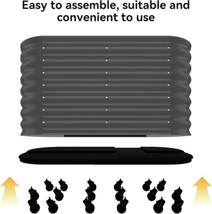 GarveeHome Self-Watering Wheeled Metal Garden Bed – Mobile Raised Planter Box with Water, Galvanized Steel Indoor/Outdoor Rolling Grow Station for Herbs, Veggies & Decor （59 in x23.6 in x27.5,Gray