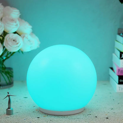 Yoidesu LED Glowing Ball Light, Rechargeable Globe Lights with Slick Gradient Mode, Water Proof Ambient Lighting Lamp, 3 Hour Runtime, for Photography, Party, Ambient Illumination