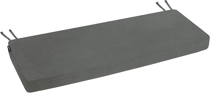 Favoyard Outdoor Bench Cushion 48 x 16 Inch Rainproof Patio Furniture Cushions 3-Year Color Fastness Garden Settee Porch Pads with Ties, Dark Gray