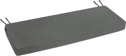 Favoyard Outdoor Bench Cushion 54 x 16 Inch Rainproof Patio Furniture Cushions 3-Year Color Fastness Garden Settee Porch Pads with Ties, Dark Gray