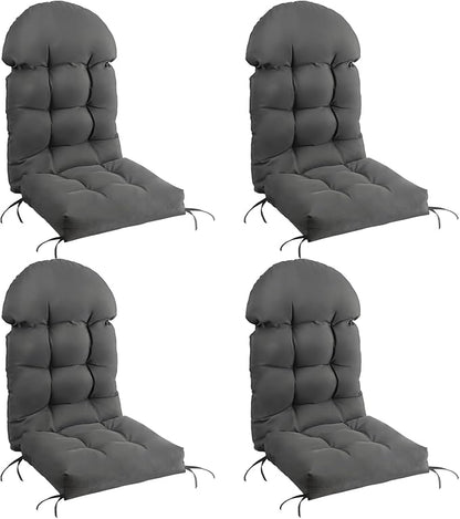 FUNBERRY High Back Patio Chair Cushions (Set of 4), Waterproof, UV Fade Resistant, Improved Comfy Outdoor Chair Cushions for Adirondack, Rocking Chairs