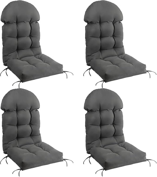 FUNBERRY High Back Patio Chair Cushions (Set of 4), Waterproof, UV Fade Resistant, Improved Comfy Outdoor Chair Cushions for Adirondack, Rocking Chairs