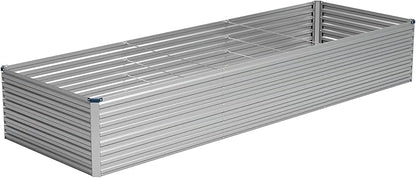 Vengarus 12x2x2FT Galvanized Raised Garden Bed Kit, Deep Root Planter Box Outdoor Large Planter Raised Beds for Planting Flowers,Vegetables and Herbs-Silver
