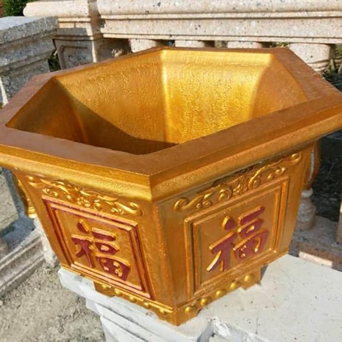 PRETYZOOM Plastic Planter Mold, Hexagonal Flower Pot Mold for DIY Concrete Cement Epoxy Resin Planter Making (28x28x20cm)
