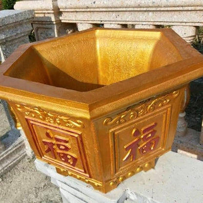 PRETYZOOM Plastic Planter Mold, Hexagonal Flower Pot Mold for DIY Concrete Cement Epoxy Resin Planter Making (28x28x20cm)
