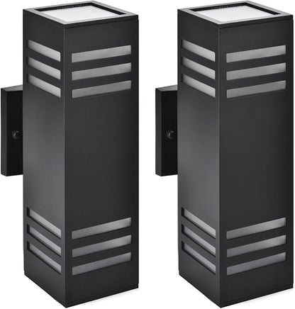 Smart Outdoor Sconce Lights 2 Pack, Up Down Wall Porch Lights RGB Color Changing WiFi APP Control, Dimmable LED Exterior Wall Lighting Fixtures Work with Alexa,No Hub Required,ETL Listed