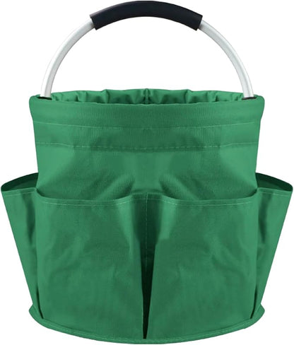Garden Tool Bag with Pockets, 17L Large Waterproof Oxford Gardening Tote, Non-Slip Rubber Grip Handles, Durable Organizer for Garden Supplies (Green)