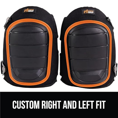 GORILLA GRIP Knee Pads for Work, All Day Comfort Gel Cushion and Soft Foam for Men and Women, Slip Resistant Heavy Duty Hard Cap, Adjustable Straps for Flooring, Construction and Gardening, Orange