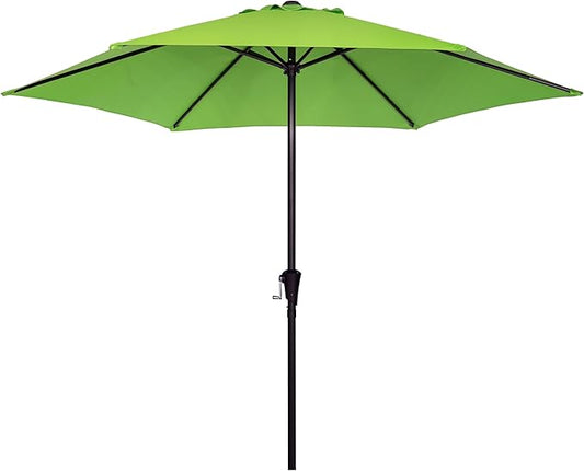 Sunnyglade 9FT Outdoor Patio Umbrella, Market & Table Umbrella with 6 Sturdy Ribs and Crank System, Fade-resistant & Waterproof for Garden Backyard Poolside Deck
