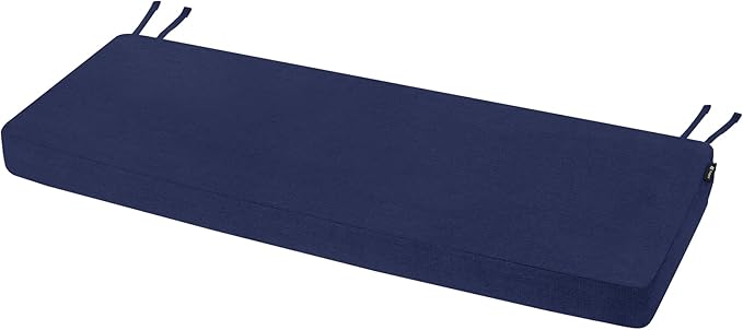Favoyard Outdoor Bench Cushion 59 x 16 Inch Rainproof Patio Furniture Cushions 3-Year Color Fastness Garden Settee Porch Pads with Ties, Blue