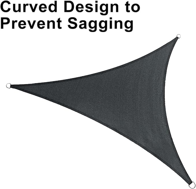 LOVE STORY 12' x 12' x 12' Sun Shade Sails Triangle Sunshades Sail Shade Canopy Patio Cover for Shade Outdoor, Graphite Grey