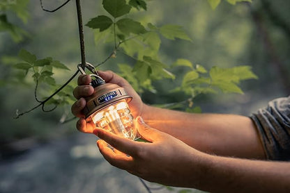 Barebones Beacon Hanging Light – Copper, Rechargeable LED Camping Lantern with Adjustable Brightness – Weatherproof Vintage-Style Hanging Lantern for Outdoor Adventures and Year-Round Use