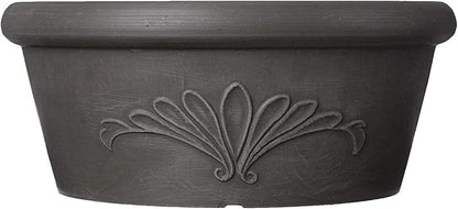 Arcadia Garden Products PSW TA20DC Plastic/Stone/Wood Composite Bulb Pan – No Drainage Hole (Drillable), 8"x3", Dark Charcoal
