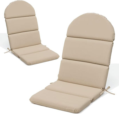 Crestlive 50x19.6 Inch Adirondack Chair Cushion Set of 2, Waterproof, Fade Resistant, High Back Outdoor Rocking Chair Cushion for Patio, Beige