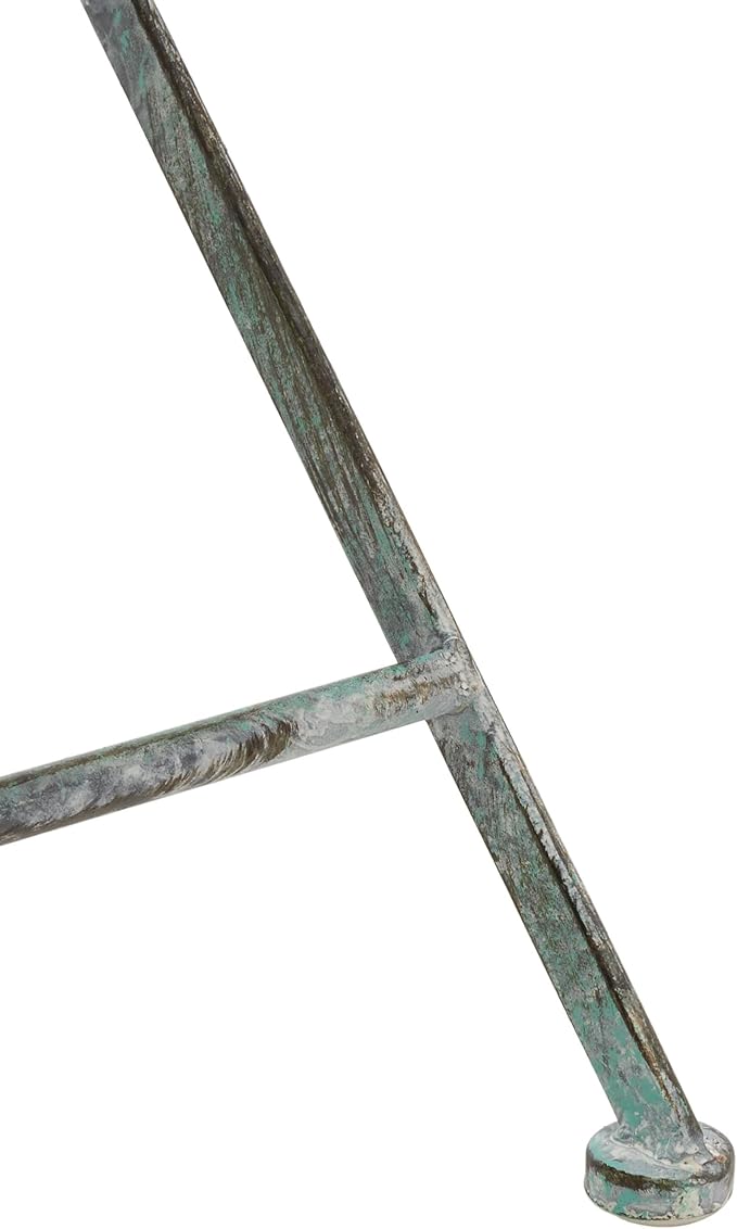 SAFAVIEH Outdoor Collection Semly Victorian Antique Dark Green Wrought Iron 3-Piece Bistro Set