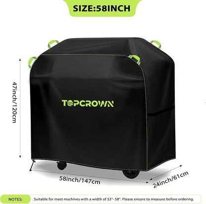 TOPCROWN Grill Cover for Outdoor Grill, Universal Fit 45"-75" BBQ Gas Grill Waterproof Anti-UV Oxford Fabric Windproof Design with Adjustable Straps, Fits Weber/Char-Broil/Nexgrill and More (58")