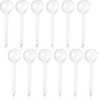 Pynqdfu 12 Pcs Large Plastic Self-Watering Bulbs,Clear Automatic Watering Globes,Clear Automatic Watering Bulbs for Plants,Graden,Flowers