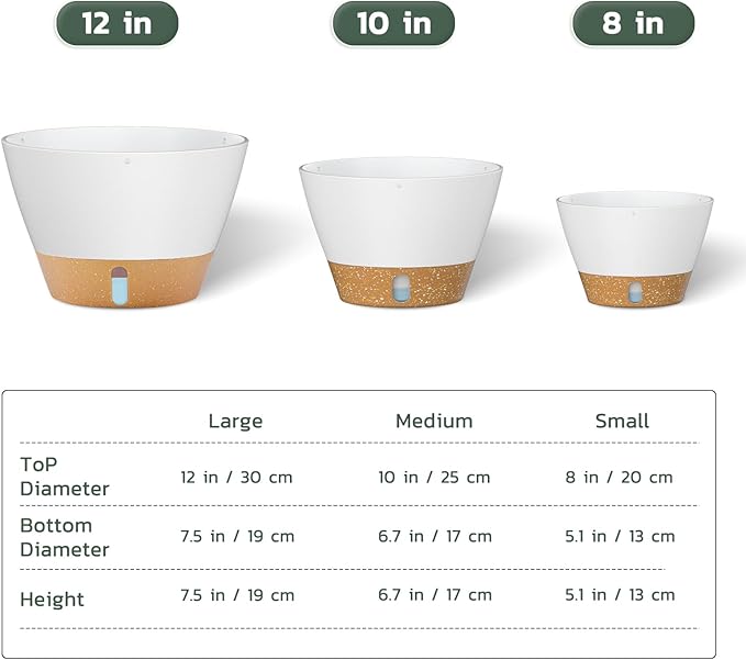 ZMTECH 2 Pack 8 Inch Hanging Planters for Indoor Plants, Modern White Hanging Planter with Visible Water Level Window & Removable Tray, Decorative Plant Hanger Indoor for Home Decor