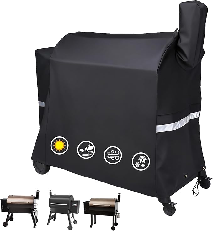 Utheer Grill Cover for Traeger 34 Series, 600D Waterproof Pellet Smoker Cover with Drawstring, Fits Pro 34 & Pro 780, BAC380 Cover All Weather Protection