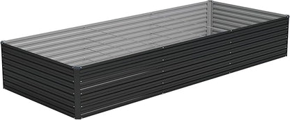 Vengarus 12x4x2FT Galvanized Raised Garden Bed Kit, Deep Root Planter Box Outdoor Large Planter Raised Beds for Planting Flowers,Vegetables and Herbs-Black