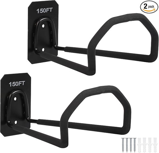 PeoMev 2pcs Heavy Duty Hose Hanger Wall Mount Water Hose Holders for Outside, Sturdy Hose Stand for Garden Hose Storage and Extension Cords (2pcs)