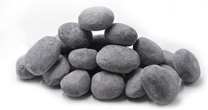 Stanbroil 24pcs Light Weight Ceramic Fiber Pebble Stones for Fire Pit and Fireplace - Grey