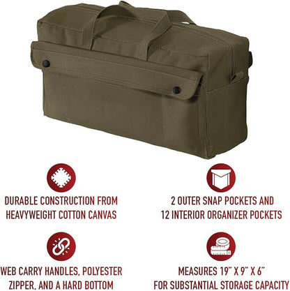 Rothco Canvas Jumbo Mechanic Tool Bag - Heavy-Duty Organization for Gear and Equipment