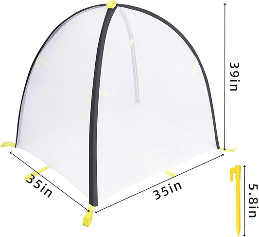 PURPLE STAR 1N 35 x35 x 39 Inch Insect Barrier Plant Tent Cover-Insect Bird Barrier Netting Mesh-Bug Guard Cover with Stakes for Protect Plants Fruits from Insect Bird Eating (1, L)