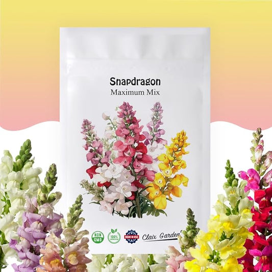 Garden Snapdragon - Maximum Mix - 7,500 Seeds - Mixed Colors, Heirloom Non-GMO USA Grown, Excellent for Pollinators, Annual - Vibrant Flowers for Any Home Garden