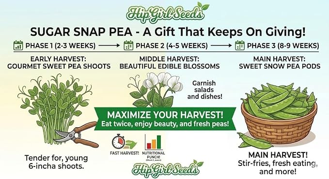 Bean Seeds for Planting Vegetables and Fruits. Pole Beans,Bush Beans,Romano Beans.Non GMO Garden Seeds for Home Vegetable Garden-65ct+ Sugar Snap Pea Seeds,豌豆苗,Edible Pod/Sweet Snap Pea Shoots & Tips