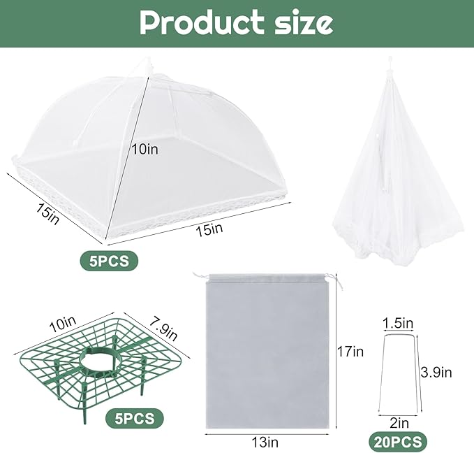 5 Sets Strawberry Supports with Plant Protectors Set, Strawberry Growing Racks Sets with Iron Plant Nails and Storage Bag Strawberry Planting Stand for Garden Vegetables