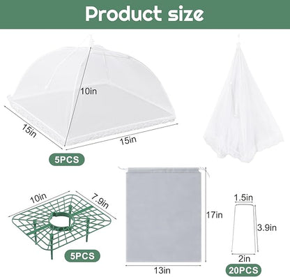5 Sets Strawberry Supports with Plant Protectors Set, Strawberry Growing Racks Sets with Iron Plant Nails and Storage Bag Strawberry Planting Stand for Garden Vegetables