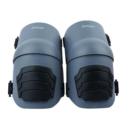 15-396 Heavy Duty Knee Pads with Anti-slip Strong Double Straps, Ultraflex Work Knee Foam Padding Pads, Safety for Indoor and Outdoor Use, Gray/Black