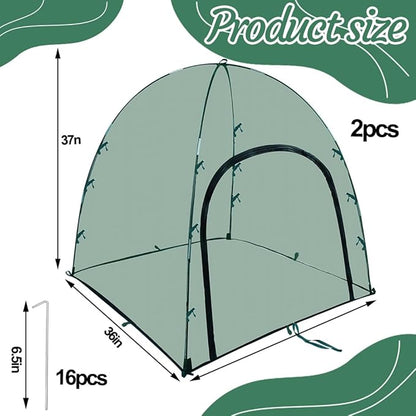 2pack Large Mesh Plant Cover Tent, 36x36x37Inches Pest Guard Cover, Insect Bird Barrier Netting Outdoor Plant Enclosure, Garden Net Cage Plant Protector Pest Protection Guard for Fruit Vegetables