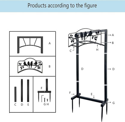 Garden Hose Holder Freestanding with 4 Spikes, Detachable Heavy Duty Water Hose Holders Stand, Reinforced Garden Hose Storage Rack for Lawn & Yard