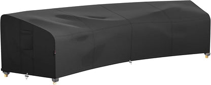 iBirdie Outdoor Sectional Cover for 190" Back 128" Front Curved Shaped Patio Sofa Waterproof Weatherproof 600D Heavy Duty Garden Furniture Cover for Outside Sectional Couch