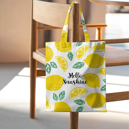 Animal Plant Tote Bag SeaTurtle Butterfly Cat Elephant Gifts Lemon Vegetable Themed Gifts Beach Bag for Camping