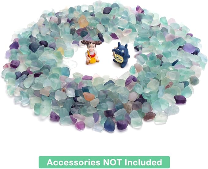 Decorative Crystal Pebbles, 2 Lbs/920g (Fill 1.8 Cups) Natural Quartz Stones Aquarium Gravel Sea Glass Rock Sand for Vase Fillers/Fish Turtle Tank/Succulent Plants Decoration