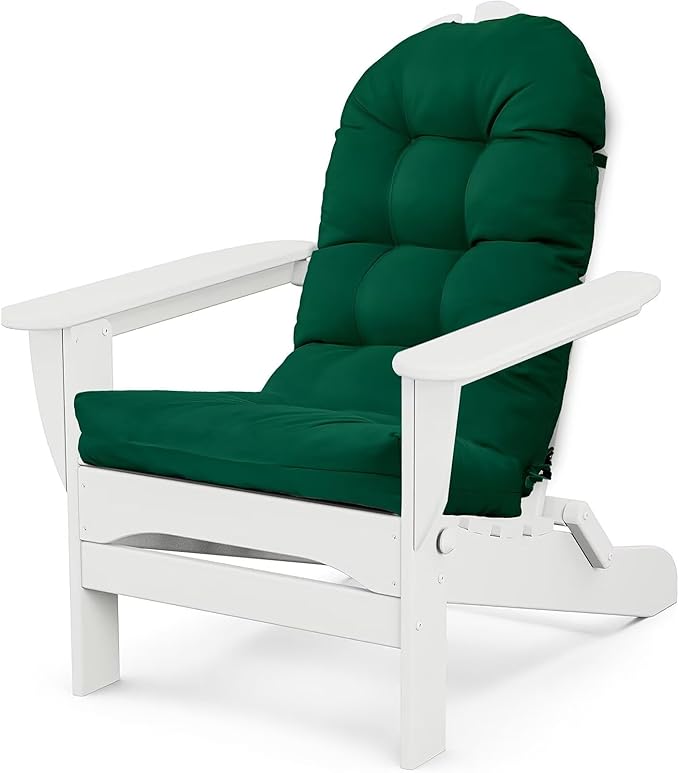 Adirondack Chair Cushion, Waterproof Outdoor Seat Cushions for Patio Furniture, Thick High Back Replacement Pad for Porch Lawn Wicker Dining Desk Chair, Rocking Chair Cushion, Emerald