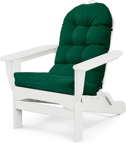 Adirondack Chair Cushion, Waterproof Outdoor Seat Cushions for Patio Furniture, Thick High Back Replacement Pad for Porch Lawn Wicker Dining Desk Chair, Rocking Chair Cushion, Emerald