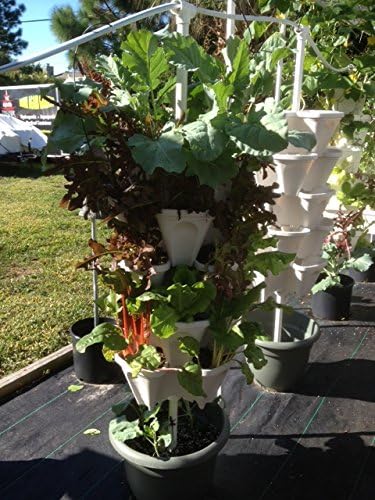 24 LARGE Vertical Gardening Planters - Use Mr Stacky Pots with any Grow Medium - Great For Soil Gardening, Hydroponics, and Aquaponics - Build Your Own Large Stacking Container Garden System - For