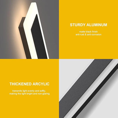 1-Pack 59inch Modern Outdoor Wall Lights, LED Wall Light Outdoor Lights Fixture for Patio Wall Mount, IP65 Waterproof Black Outside Lights for House, Garage, Porch (3000k)