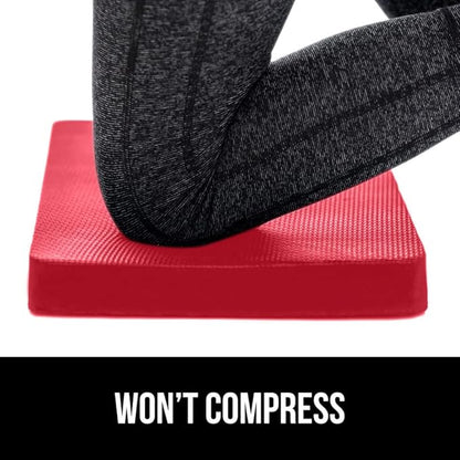 GORILLA GRIP Extra Thick Patent Pending Soft Foam Kneeling Pad, 2 PK, Supportive Large Cushion Knee Pads for Gardening, Baby Bath, Dirt and Water Resistant, Workout and Garden Supplies, 17.5x11, Red