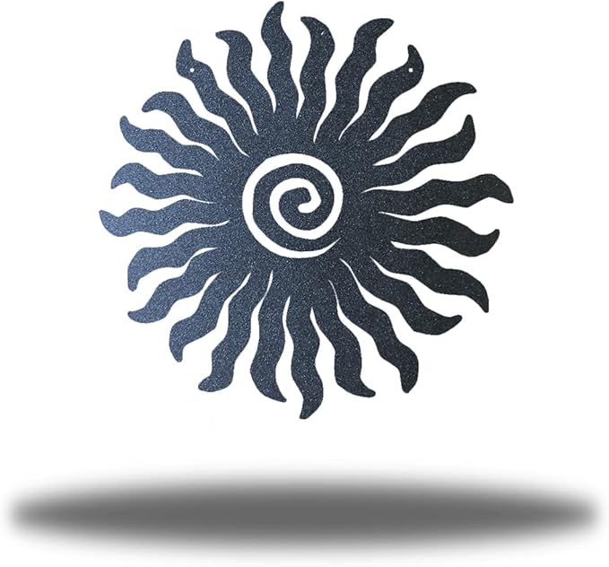 Riverside Designs Sunburst Metal Wall Art Steel Outdoor Decor - Heavy-Duty and Waterproof - Made in USA (30", Black)