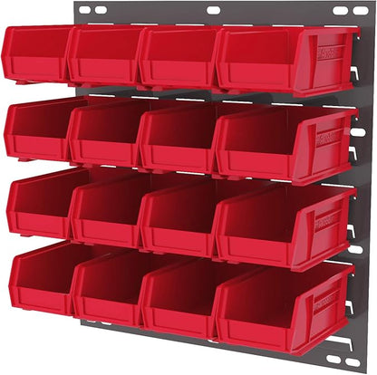 Akro-Mils 30618 Heavy Duty Wall Mount Garage Storage Steel Louvered Panel | Wall Storage Bin Hanging Organizer System for AkroBins, 18-Inch W x 19-Inch H, Grey, 4 Pack